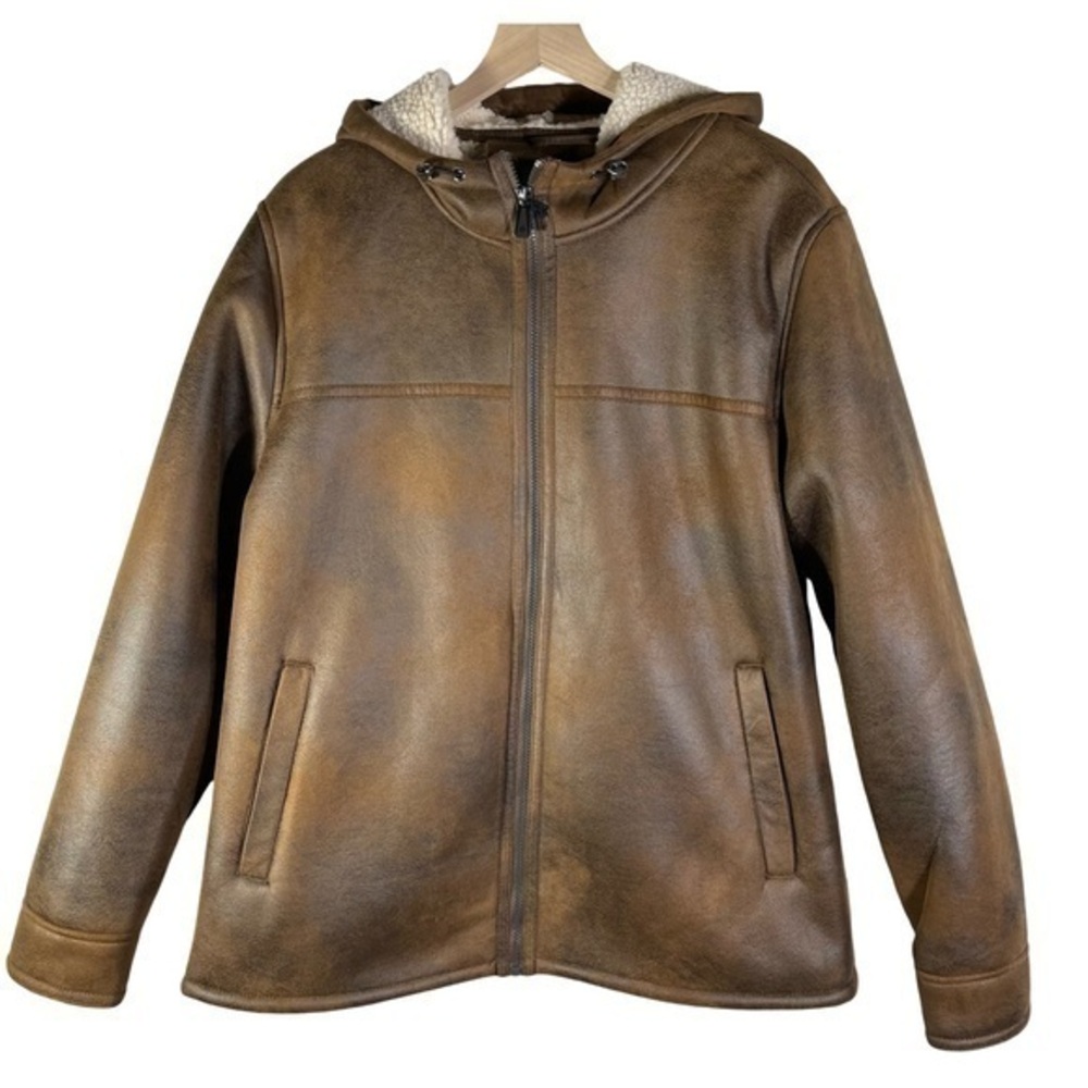 Rainforest Bomber Jacket Mens Hoodie Brown MSRP $300 Size Large